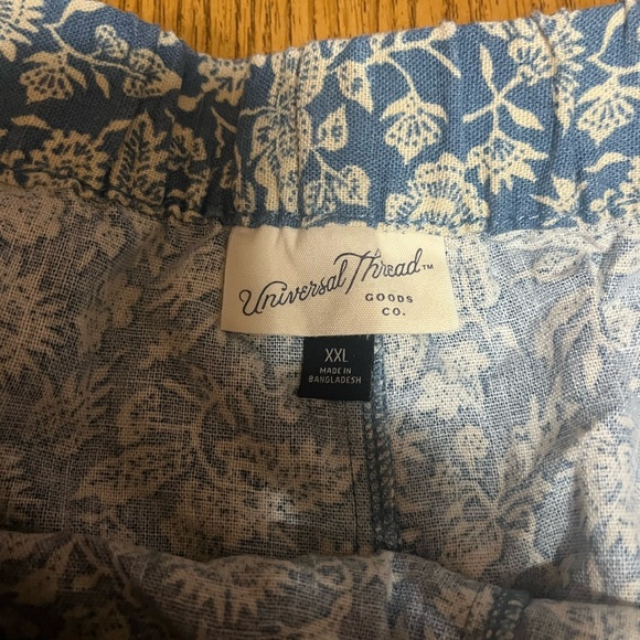 Universal Thread Blue White High Waist Llinen  Shorts - size XXL - Picture 2 of 3